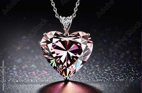 Stunning Heart-Shaped Diamond Pendant Necklace for Elegant Occasions photo