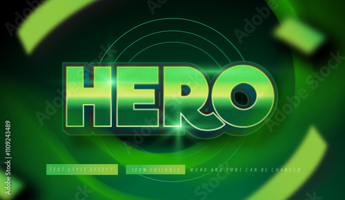 Green Hero Text effect Editable
