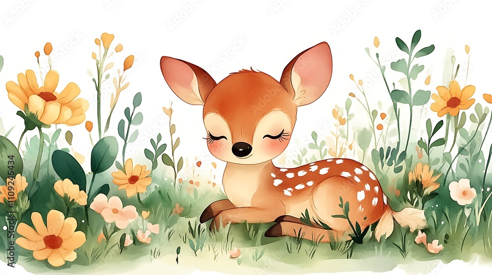 Deer in flowers Deer in flowers