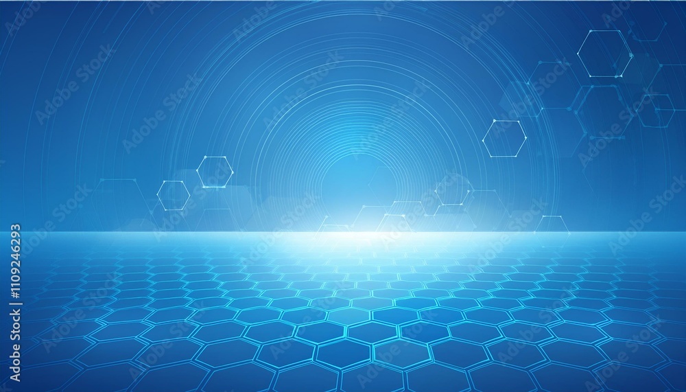 Fototapeta premium Abstract blue geometric and hexagons illustration graphic resource