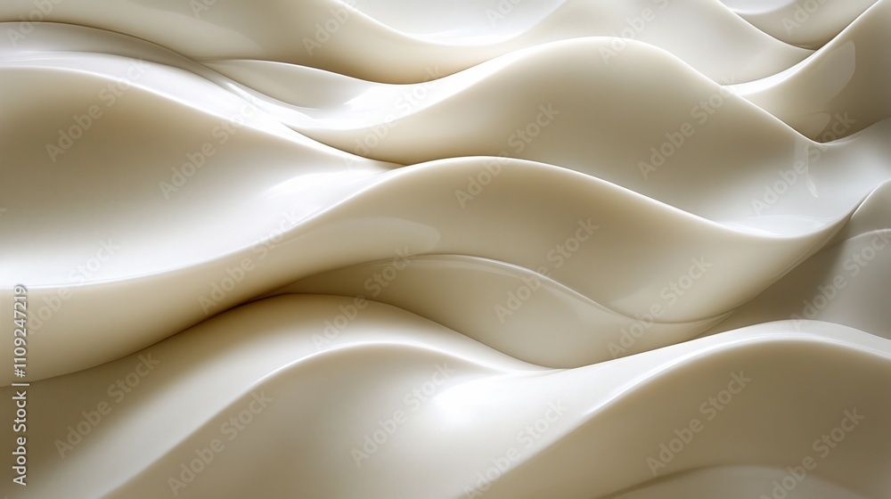 Obraz premium Abstract Cream Wave Background Smooth Elegant Fluid Design Texture