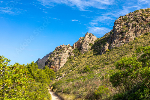 Wanderweg an der Bucht von Alcudia bei Betlem, Mallorca photo