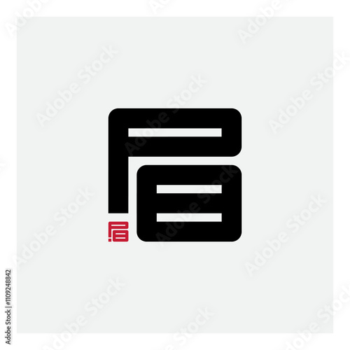 Letter P and number eight - logo. P8 - Vector logotype. Design element.