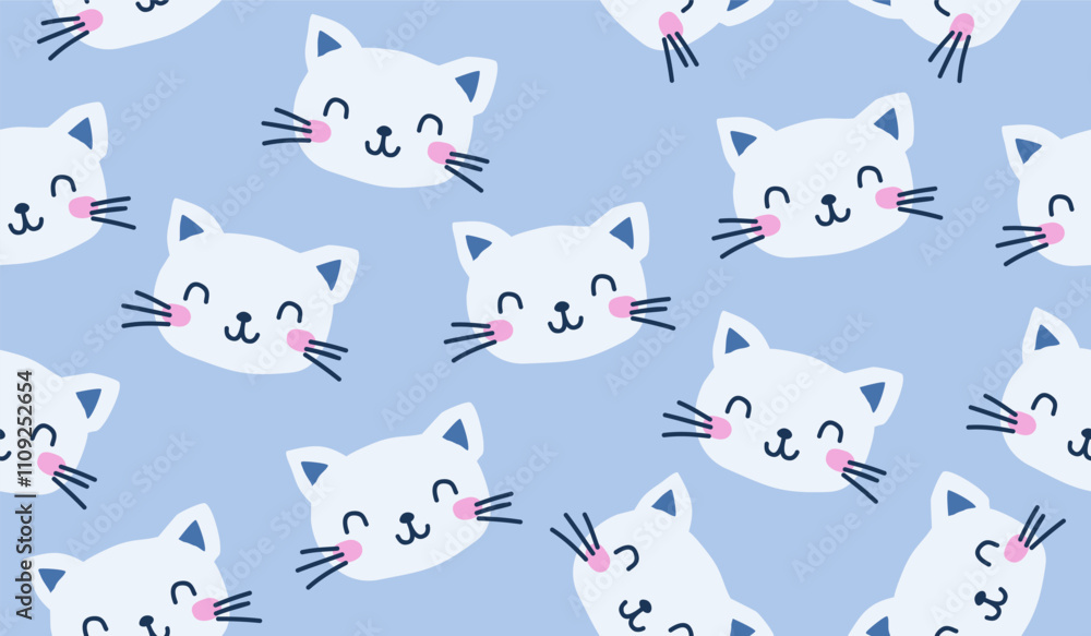Cute cats pattern background vector design Cute cats pattern background vector design