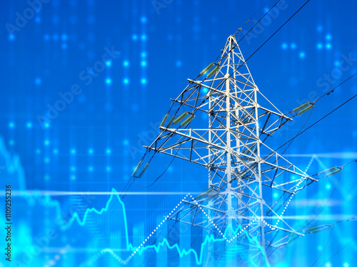 High voltage power line. En...