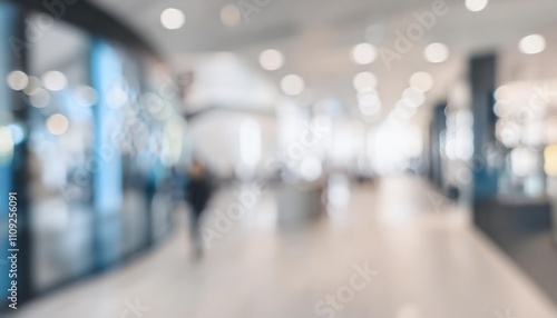 Wallpaper Mural Blurred Modern Shopping Mall Interior with Abstract Light Bokeh. Concept for Retail Trends, Contemporary Urban Lifestyles, Minimalistic Aesthetics, and Futuristic Architectural Design Torontodigital.ca