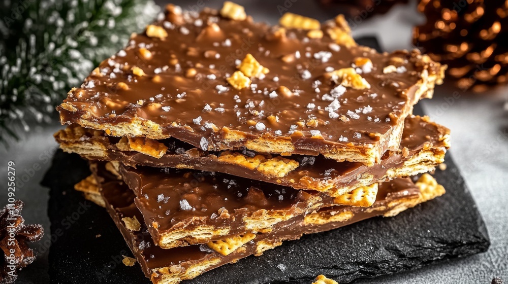 A delicious layered snack featuring a crunchy chocolate base sprinkled generously with golden, crispy cereal pieces, perfect for festive occasions and casual snacking. A delicious layered snack featuring a crunchy chocolate base sprinkled generously with golden, crispy cereal pieces, perfect for festive occasions and casual snacking.