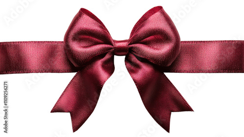 red ribbon bow isolated on white background