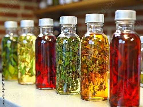 Preservation methods for organic materials showcasing vibrant colors and textures in a laboratory setting