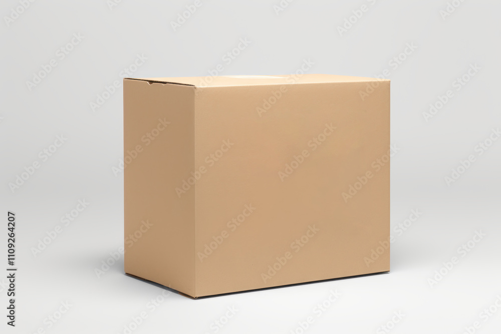3d rendering Brown Cardboard paper box mockup scene on white background 3d rendering Brown Cardboard paper box mockup scene on white background