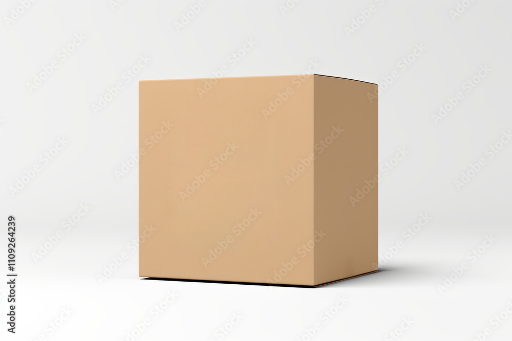 3d rendering Brown Cardboard paper box mockup scene on white background 3d rendering Brown Cardboard paper box mockup scene on white background