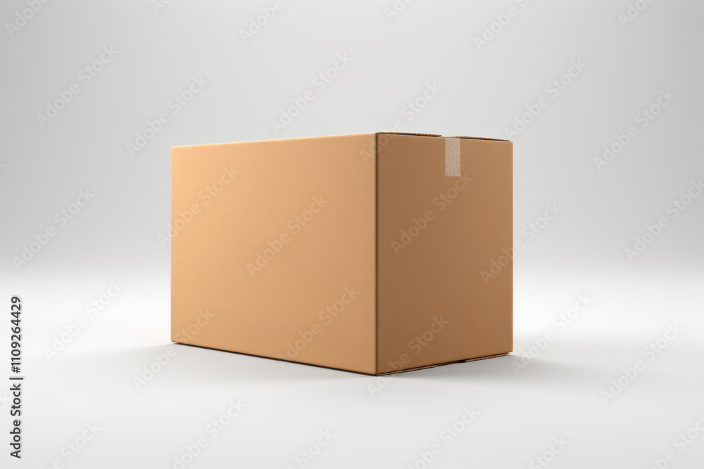 3d rendering Brown Cardboard paper box mockup scene on white background 3d rendering Brown Cardboard paper box mockup scene on white background