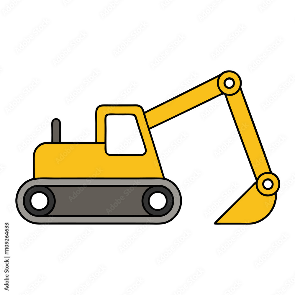 Naklejka premium excavator vector illustration