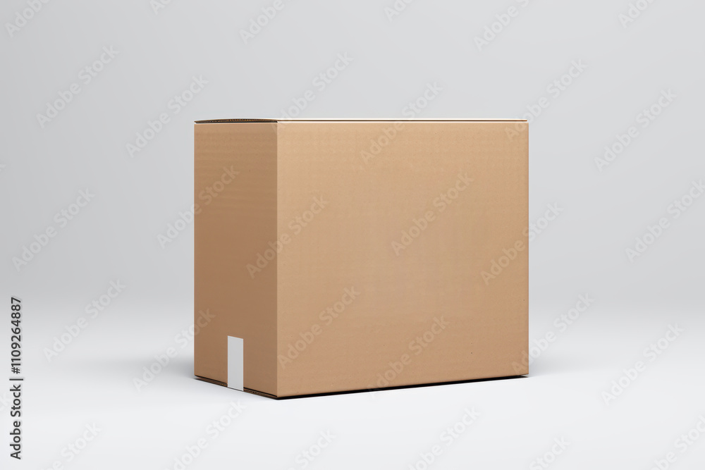 3d rendering Brown Cardboard paper box mockup scene on white background 3d rendering Brown Cardboard paper box mockup scene on white background