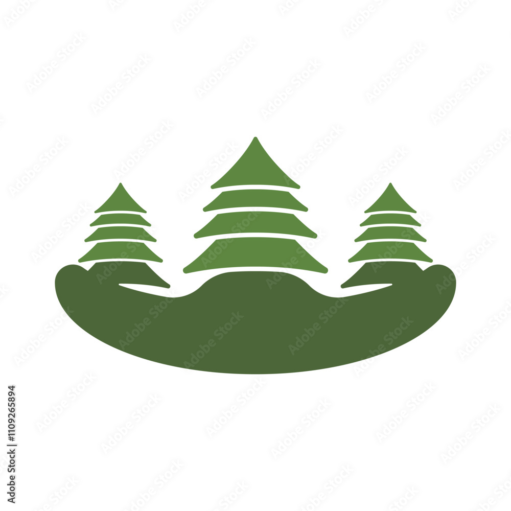 Obraz premium Pine Tree Logo Template Icon