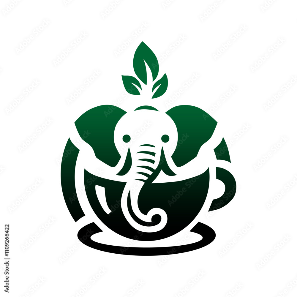 a green elephant with a green pot with a plant on it a green elephant with a green pot with a plant on it