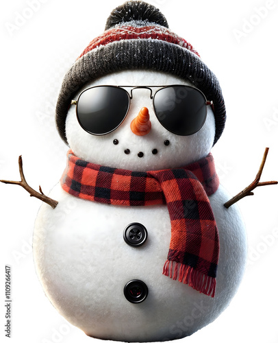 Christmas snowman with a warm smile