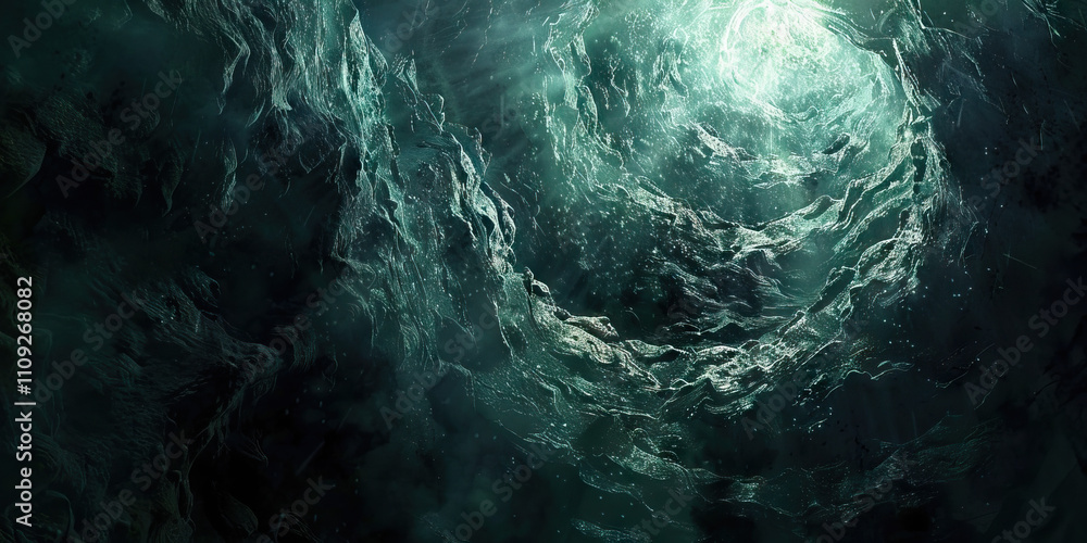 Into the Abyss: Exploring the Depths of Distress. dark, cavernous abyss, symbolizing the unknown and frightening aspects of distress Into the Abyss: Exploring the Depths of Distress. dark, cavernous abyss, symbolizing the unknown and frightening aspects of distress