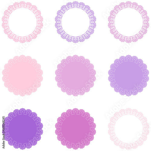 9種のレースコースター（ピンク・紫）