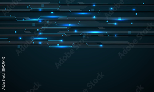 Abstract technology blue circuit cyber futuristic design modern creative background vector