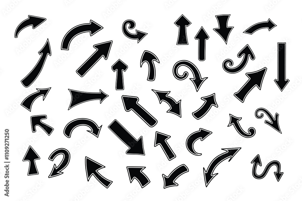 A Set of Thick Curvy Arrows A Set of Thick Curvy Arrows