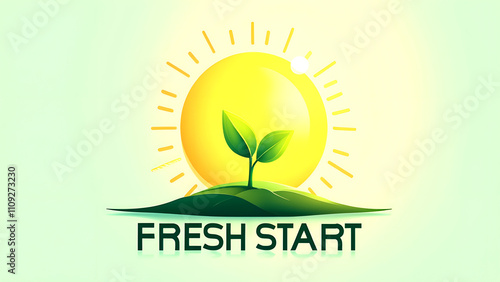 Fresh Start image with plant tree green feel, new fresh start of your life image