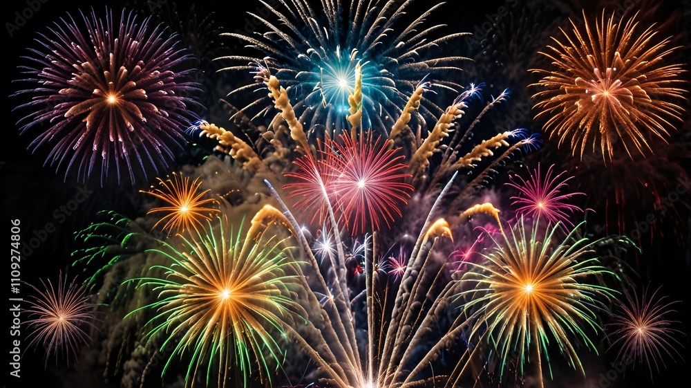 Fototapeta premium SET_1_FireworksNEWYEARS