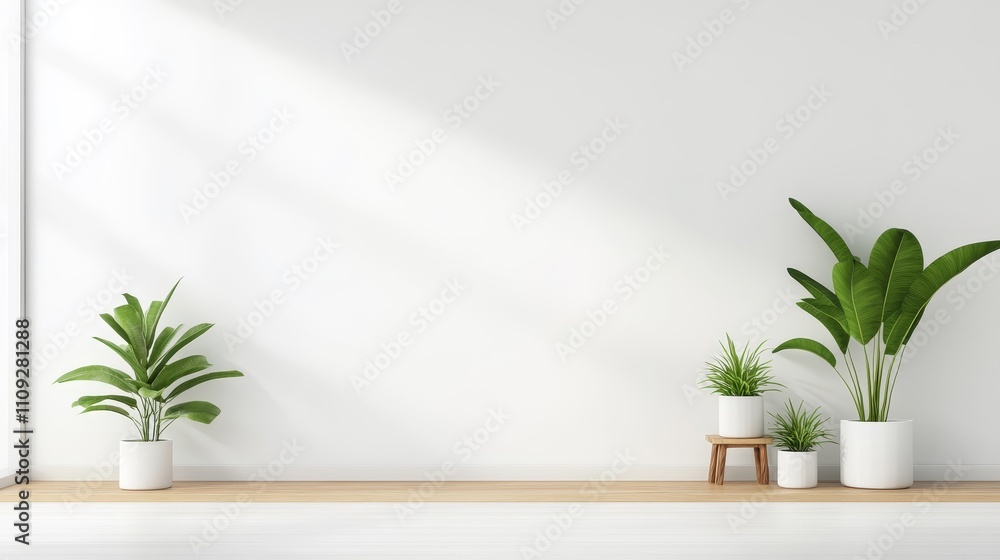 A large, empty room with a wooden floor and a white wall A large, empty room with a wooden floor and a white wall