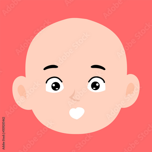 variant face expression human. bald man with many expressions cartoon character