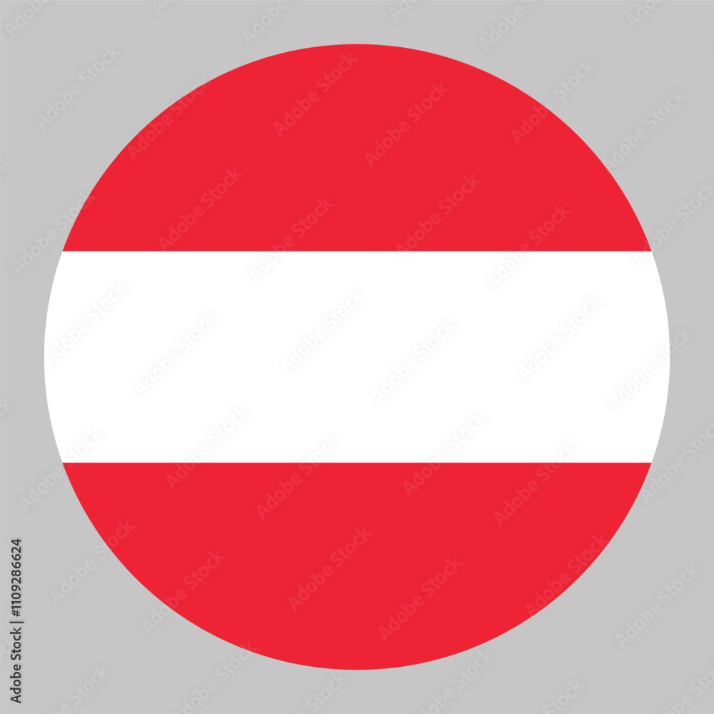 Obraz premium Austria flag, circle frame, round icon