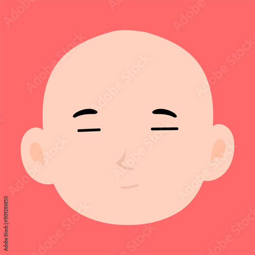 variant face expression human. bald man with many expressions cartoon character