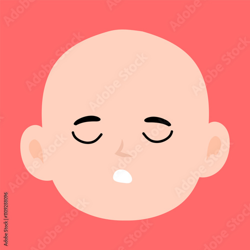 variant face expression human. bald man with many expressions cartoon character
