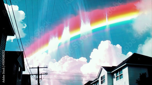 Fire Rainbow: The Rare Circumhorizontal Arc in High-Level Clouds - Picture a scene where a fire rainbow appears, with a rare circumhorizontal arc forming in high-level clouds photo