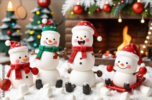 Marshmallow Figures In A Christmas Scene At 30-11-2024 photo