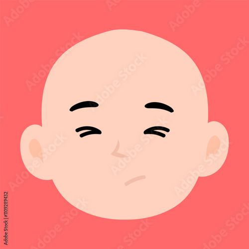 variant face expression human. bald man with many expressions cartoon character