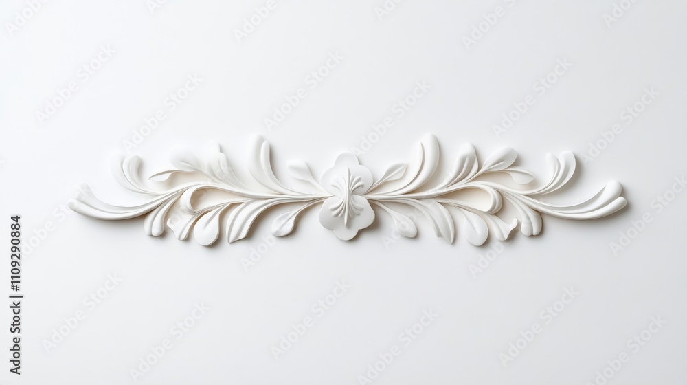 Naklejka premium A white flower design is on a white background