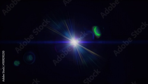 Wallpaper Mural Radiant Blue Lens Flare in Cosmic Darkness. Captivating Burst of Light Energy for Cinematic and Digital Artwork, Ideal for Sci-Fi Visual Effects and Futuristic Space Themed Designs Torontodigital.ca