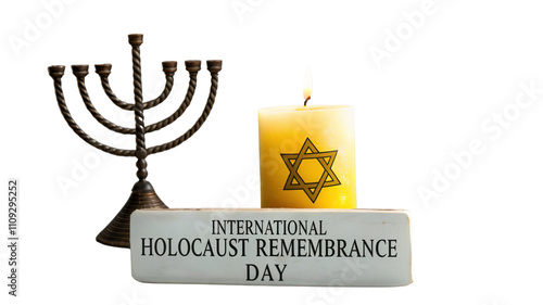 Holocaust Remembrance day isolated on white background