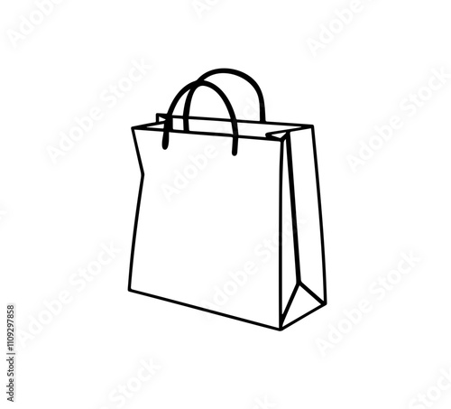 Shopping Bag Silhouette, Retail, Fashion and Grocery Bag Vector Design