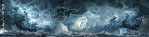 Arcus Clouds: Low, Horizontal Clouds at the Leading Edge of Thunderstorm Outflows - Picture a scene where arcus clouds form at the leading edge of a thunderstorm outflow photo