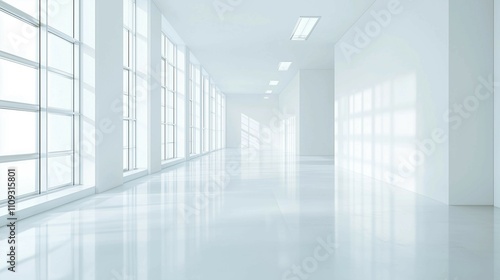 Wallpaper Mural Bright office building corridor,empty,office environment,copy space,banner. Torontodigital.ca