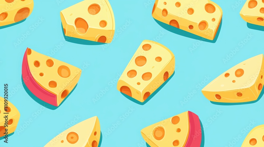 cheese in different shapes on a blue color background. cheese lovers day cheese in different shapes on a blue color background. cheese lovers day
