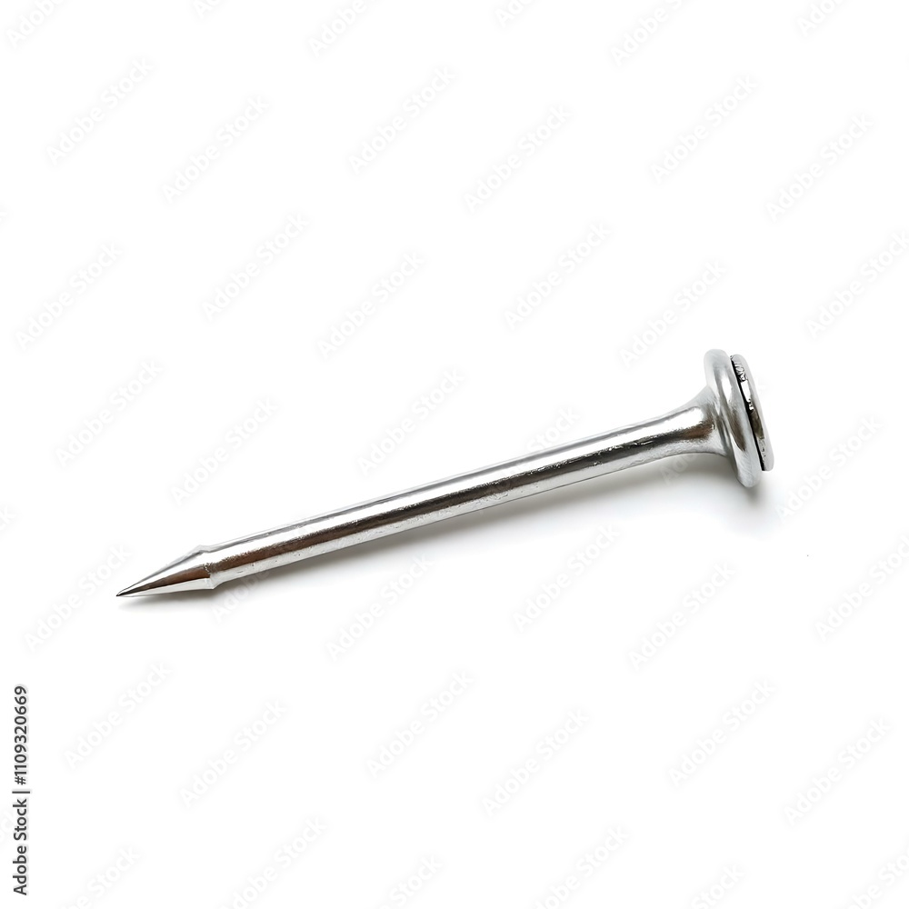Shiny Metal Nail Resting on White Background: A Simple Yet Essential Tool. Suitable for product photography, tool demonstrations, or hardware catalogs.
Shiny Metal Nail Resting on White Background: A Simple Yet Essential Tool. Suitable for product photography, tool demonstrations, or hardware catalogs.