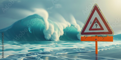 Tsunami Alert: Understanding and Responding to Coastal Threats - Imagine a warning sign indicating a tsunami alert, urging coastal residents to seek higher ground to avoid the incoming wave
