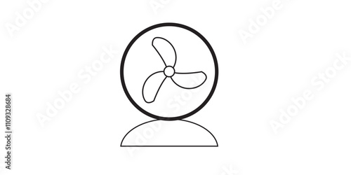 Print fan silhouette vector design