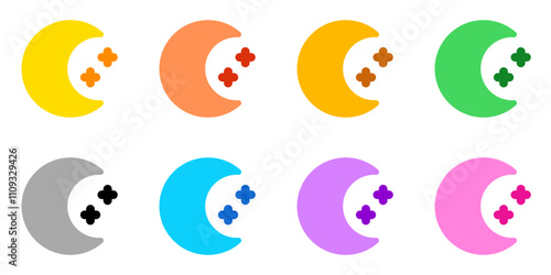 Editable crescent moon and stars vector icon. Part of a big icon set family. Perfect for web and app interfaces, presentations, infographics, etc