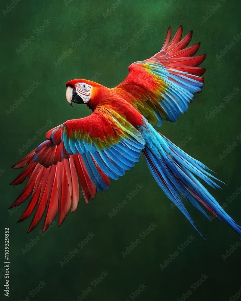 Obraz premium A colorful parrot flying in the air