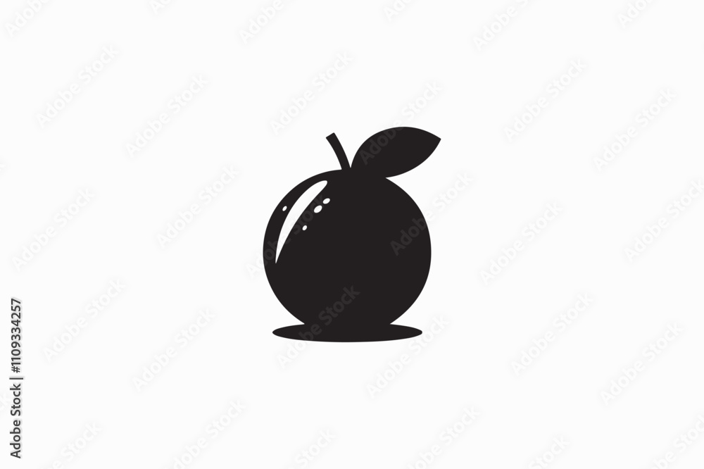 Obraz premium A Tangerine fruit vector silhouette image made by adobe illustrator..eps