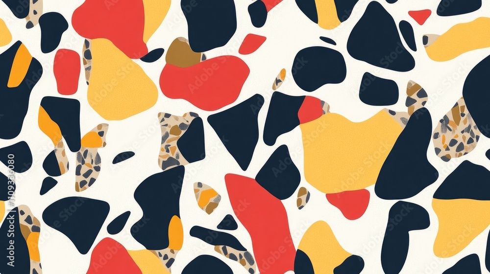 Seamless abstract pattern featuring intricate textures and vibrant colors for modern interior design Seamless abstract pattern featuring intricate textures and vibrant colors for modern interior design