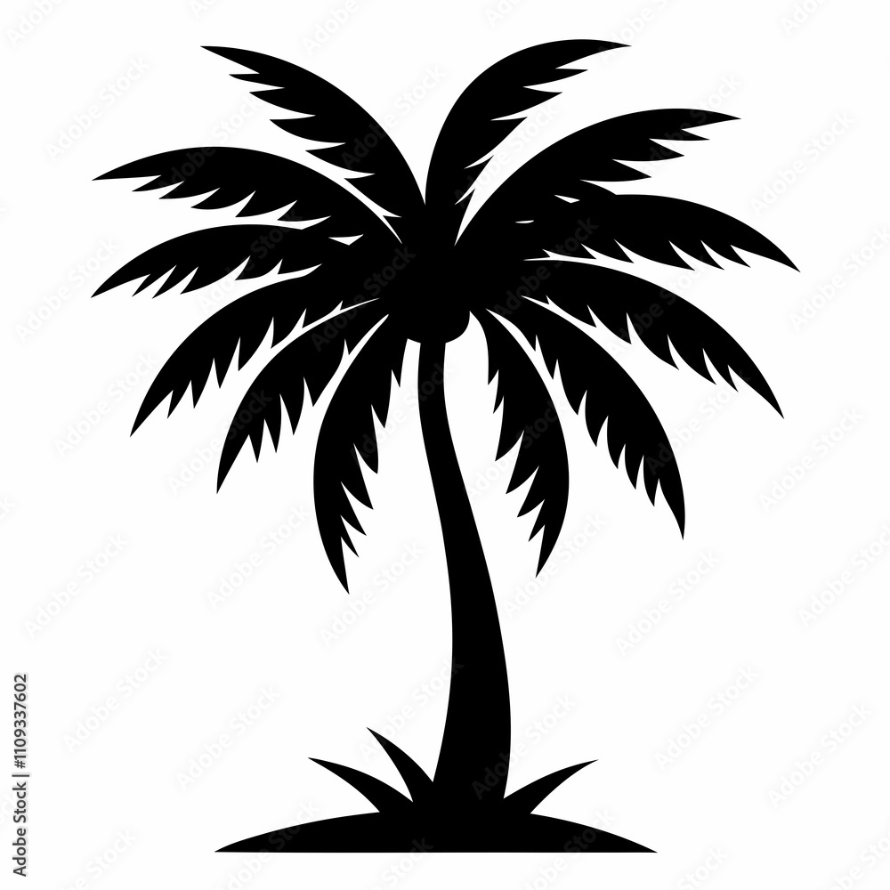 Palm Tree vector silhouette black design Palm Tree vector silhouette black design